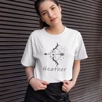 T-shirt personnalisé en coton pur avec le nom du signe du zodiaque, fleurs multicolores Cadeau d'anniversaire pour femmes et hommes