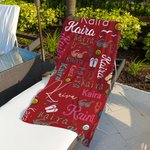 Gepersonaliseerde Zachte Sneldrogende Strandlaken met Kleurrijke Zonnebril Patroon en Naam Vakantie Strandaccessoires Cadeau voor Familie