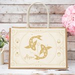 Sac Fourre-Tout en Jute Personnalisé avec Signe du Zodiaque et Nom Essentiel de Voyage Cadeau d'Anniversaire pour Femme