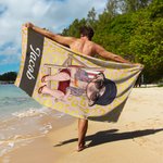 Personalisiertes Leoparden-Zebra-Druck Cartoon Charakter Übergroßes Strandtuch mit Namen Reise Sommer Urlaub Party Geschenk für Familie Freunde