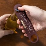Custom Bar Mat Coaster Bottle Opener Home Bar Accessories Retro Leaves Design with Text and Year Christams Gift for Bartender Cocktail Lover
