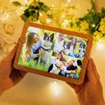Personalised Family Photo Collage LED Mirror Photo Frame with Three-colour Dimming Valentine's Day Anniversary Birthday Gift for Couples Family