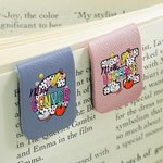Personalized Pencil Apple Spotted Initial Magnetic Leather Bookmark Clip with Colorful Name Teacher's Day Appreciation Birthday Gift for Book Lovers