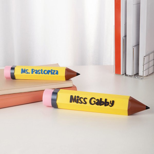 Personalisierte Multicolor 3D gedruckt Bleistift Name Platte Schreibtisch Dekor Lehrer Tag Anerkennung Geschenk für Lehrer