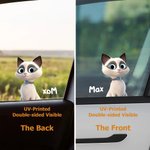 Autocollant de Voiture Personnalisé avec Nom et Image 3D Chien ou Chat Cadeau Pendaison de Crémaillère pour Famille Amoureux d'Animaux de Compagnie