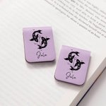 Personalised Zodiac Sign Magnetic Bookmark Clip with Name Reading Stationery Supplies Birthday Gift for Bookworms
