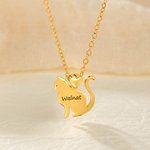 Collier personnalisé en 3D avec un coeur de chat et un nom gravé Cadeau d'anniversaire pour les amoureux des chats