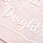 Personlig tecknad prinsessa slott namn akryl LED nattlampa med träbas heminredning födelsedag barndag present till döttrar flickor