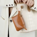 Personalized Mini Portable Leather Coin Wallet Cash Pouch with Text and Key Ring Bridal Shower Birthday Gift for Women