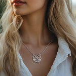 Personalized Mom Family Tree Adjustable Photo Projection Necklace Anniversary Birthday Gift for Women