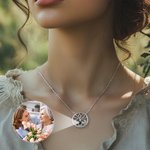 Personalized Mom Family Tree Adjustable Photo Projection Necklace Anniversary Birthday Gift for Women