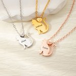 Collier personnalisé en 3D avec un coeur de chat et un nom gravé Cadeau d'anniversaire pour les amoureux des chats
