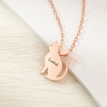 Collier personnalisé en 3D avec un coeur de chat et un nom gravé Cadeau d'anniversaire pour les amoureux des chats