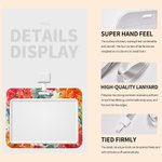 Personalised Watercolour Birth Flower ID Badge Holder with Name and Lanyard Office Accessories Birthday Gift for Office Worker