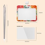 Personalised Watercolour Birth Flower ID Badge Holder with Name and Lanyard Office Accessories Birthday Gift for Office Worker
