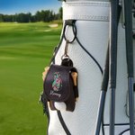 Personalised Golf Clubs Design Golf Ball & Tee Holder PU Leather Pouch with Name and Belt Clip Sport Accessories Birthday Gift for Golf Players