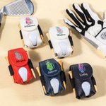 Personalised Golf Clubs Design Golf Ball & Tee Holder PU Leather Pouch with Name and Belt Clip Sport Accessories Birthday Gift for Golf Players