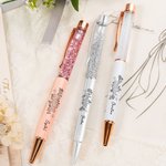 Personalisiertes Kugelschreiber-Set Doppelhelix-Geburtsblume-Design mit Glitter Namen Bürobedarf Geburtstag Geschenk für medizinisches Personal