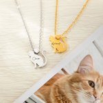 Collier personnalisé en 3D avec un coeur de chat et un nom gravé Cadeau d'anniversaire pour les amoureux des chats