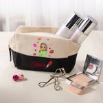 Borsa da toilette personalizzata con nome ampio spazio alla moda per uso quotidiano essenziale per viaggio regalo di compleanno per donne e ragazze