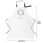 Personalized Floral Jewish Star Waterproof Apron with Name and Front Pockets Housewarming Passover Gift for Jewish Cooking Lover 8