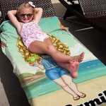 Personalized Cartoon Character Soft Quick Dry Beach Towel with Name Travel Essential Summer Vacation Birthday Gift for Women