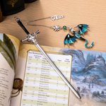 Gepersonaliseerde Draak Zwaard Kraal Ster Fantasy Bladwijzer met Naam Leesaccessoire Verjaardagscadeau voor Lezers Boekenwurmen