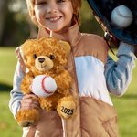 Ourson Mignon en Peluche Personnalisé avec Ballon de Sport et Texte Cadeau Saint-Valentin Anniversaire pour Amateurs de Sport