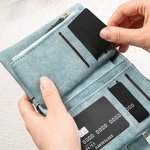 Personalized Cute Highland Cow PU Leather Name Tri-Fold Wallet with Card Holder and Wristlet Strap Birthday Gift for Highland Cow Lovers