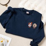 T-shirt Sweatshirt Personnalisé avec Nom et 1-3 Protraits Photos d'Animal Brodés Cadeau Anniversaire pour Amoureux des Chats et des Chiens