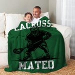 Personlig Silhouette Lacrosse mjuk pläd med namn heminredning födelsedagspresent för Lacrosse-entusiaster