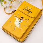 Sac à bandoulière en cuir PU avec nom et fentes pour cartes de crédit Cadeau d'anniversaire pour les amateurs de danse classique