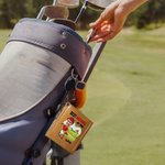Personligt tecknad karaktär ansikte foto läder golfhandduk med namn och infällbart klipp bärbara golftillbehör födelsedagspresent för golfspelare
