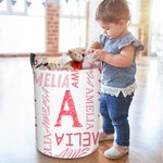 Personalised Initial Name Large Capacity Laundry Storage Basket with Handle for Bathroom Nursery Gift for Family Kids