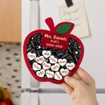 Personalized Teacher Apple Fridge Magnet Coaster Keychain with 1-35 Heart Student Names Back to School End of Year Appreciation Gift for Teachers