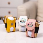 Personalized Colorful Golf Cart  Design Golf Ball & Tee Holder Leather Pouch with Name and Belt Clip Sport Accessories Birthday Gift for Golf Players
