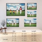 Pintura al óleo personalizada de dibujos animados de un equipo de béisbol con 1-9 nombres y texto Decoración de pared Día del padre Día del partido Regalo para el entrenador Jugador Familia