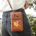 Sac à bandoulière en cuir PU avec nom et fentes pour cartes de crédit Cadeau d'anniversaire pour les amateurs de danse classique