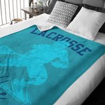 Personlig Silhouette Lacrosse mjuk pläd med namn heminredning födelsedagspresent för Lacrosse-entusiaster