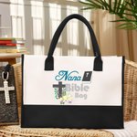 Personalized Floral Cross Bible Large Capacity Canvas Tote Bag with Name Travel Accessories Baptism Birthday Gift for Women Christians