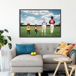 Pintura al óleo personalizada de dibujos animados de un equipo de béisbol con 1-9 nombres y texto Decoración de pared Día del padre Día del partido Regalo para el entrenador Jugador Familia