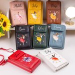 Sac à bandoulière en cuir PU avec nom et fentes pour cartes de crédit Cadeau d'anniversaire pour les amateurs de danse classique