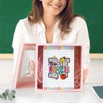 Personalized Pencil Dotted Initial Teacher A5 Lined Notebook with Name Teacher’s Day Appreciation Back to School Gift for Teacher