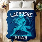 Personlig Silhouette Lacrosse mjuk pläd med namn heminredning födelsedagspresent för Lacrosse-entusiaster