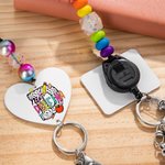 Personalised Pencil Book Spotted Initial Beaded Lanyard  with Colourful Name Back to School Teacher's Day Appreciation Gift for Educator Teacher