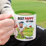 Spersonalizowany kubek ceramiczny z imieniem i zdjęciem z motywem postaci z kreskówki o pojemności 11 uncji na prezent urodzinowy z okazji Dnia Ojca dla miłośnika golfa