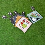 Personligt tecknad karaktär ansikte foto läder golfhandduk med namn och infällbart klipp bärbara golftillbehör födelsedagspresent för golfspelare