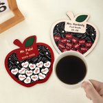 Personalized Teacher Apple Fridge Magnet Coaster Keychain with 1-35 Heart Student Names Back to School End of Year Appreciation Gift for Teachers