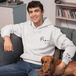 Personnalisé 1-8 Noms des membres de la famille T-shirt Adulte Enfant Hoodie avec Appellation et Année Fête des Pères Cadeau d'Anniversaire pour Papa Grand-père