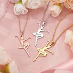 Collana personalizzata con nome inciso e ciondolo a forma di una ballerina regalo ideale per compleanno per donne ragazze o appassionate di danza